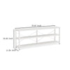 Sofa Console Table | 3 Tier Wood Shelves | 71’’ White Metal Frame BM336932