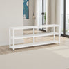 Sofa Console Table | 3 Tier Wood Shelves | 71" White Metal Frame