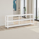Sofa Console Table | 3 Tier Wood Shelves | 71" White Metal Frame