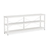 Sofa Console Table | 3 Tier Wood Shelves | 71" White Metal Frame