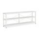 Sofa Console Table | 3 Tier Wood Shelves | 71" White Metal Frame