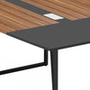 Office Conference Table | Brown Black Metal | 71’’ Boat Shaped BM336933