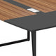 Office Conference Table | Brown Black Metal | 71’’ Boat Shaped BM336933