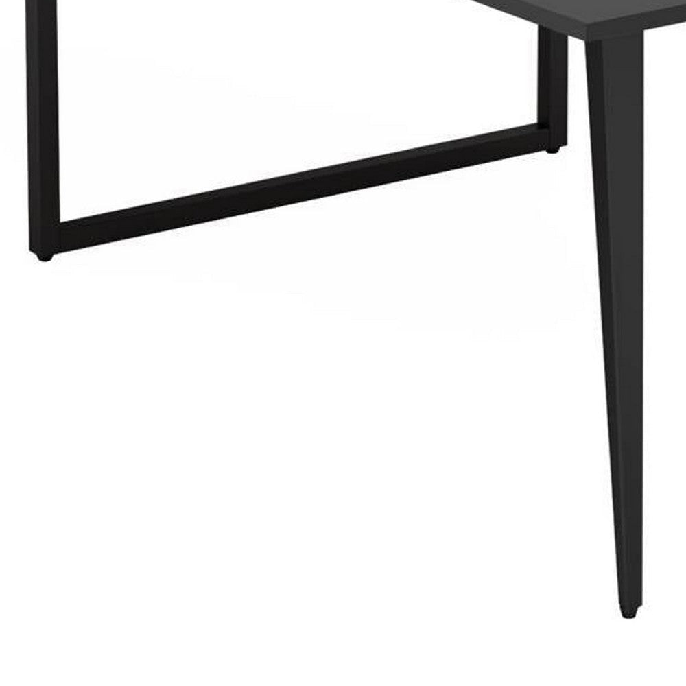 Office Conference Table | Brown Black Metal | 71’’ Boat Shaped BM336933