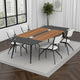 Office Conference Table | Brown Black Metal | 71" Boat Shaped