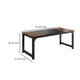 Office Conference Table | 63’’ Brown Rectangular Top | Black Metal BM336934