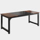 Office Conference Table | 63" Brown Rectangular Top | Black Metal