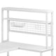 Reversible L Shaped Desk w Charging Pad | Display Shelf | 55’’ White