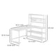 Reversible L Shaped Desk w Charging Pad | Display Shelf | 55’’ White