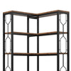 7 Tier Corner Bookcase | 14 Open Wood Shelves | 79’’ Industrial Black BM336937