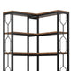 7 Tier Corner Bookcase | 14 Open Wood Shelves | 79’’ Industrial Black BM336937