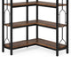 7 Tier Corner Bookcase | 14 Open Wood Shelves | 79’’ Industrial Black BM336937