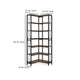 7 Tier Corner Bookcase | 14 Open Wood Shelves | 79’’ Industrial Black BM336937