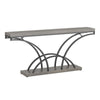Sofa Console Table | 71" Gray Faux Marble Top and Black Metal Frame