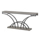 Sofa Console Table | 71’’ Gray Faux Marble Top and Black Metal Frame BM336938