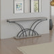 Sofa Console Table | 71" Gray Faux Marble Top and Black Metal Frame