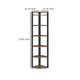 Freestanding Corner Bookcase | 6 Tier Brown Wood Shelves w Black Metal BM336940
