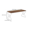 Executive Desk | 63’’ Rustic Wood Top | X Design White Metal Frame BM336941