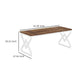 Executive Desk | 63’’ Rustic Wood Top | X Design White Metal Frame BM336941