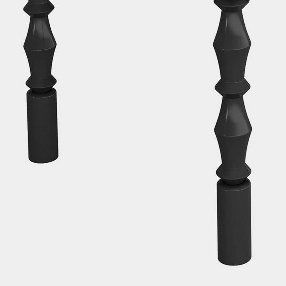 Weny Dining Table | Black Wood 62’’ Rectangle Top | Carved Legs BM336942