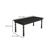 Weny Dining Table | Black Wood 62’’ Rectangle Top | Carved Legs BM336942