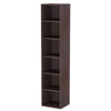 Siny Corner Display Shelf | 71’’ Tall 6 Shelves | Walnut Brown Wood BM336943