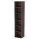 Siny Corner Display Shelf | 71’’ Tall 6 Shelves | Walnut Brown Wood BM336943