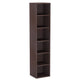 Siny Corner Display Shelf | 71" Tall 6 Shelves | Walnut Brown Wood