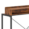 Zil Sofa Console Table | 71’’ | Industrial Brown Wood and Black Metal BM336945