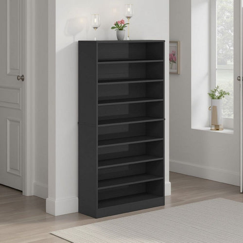 Feo 45 Pair Shoe Cabinet | 9 Tier with 8 Open Shelves | Modern Black