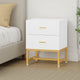 Aez Nightstand | 2 Drawers | White Wood | Gold Metal Legs Bar Handles