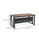 Tibe Computer Desk | 55’’ Rectangle Top | Brown Wood Black Metal Legs BM336951