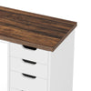 Computer Desk w 5 Drawers and White Metal Legs | 47’’ Brown Wood Top BM336952