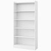 Modern Bookcase with 6 Tier Open Display Shelves | White Melamine BM336953
