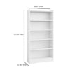 Modern Bookcase with 6 Tier Open Display Shelves | White Melamine BM336953