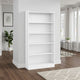 Modern Bookcase with 6 Tier Open Display Shelves | White Melamine