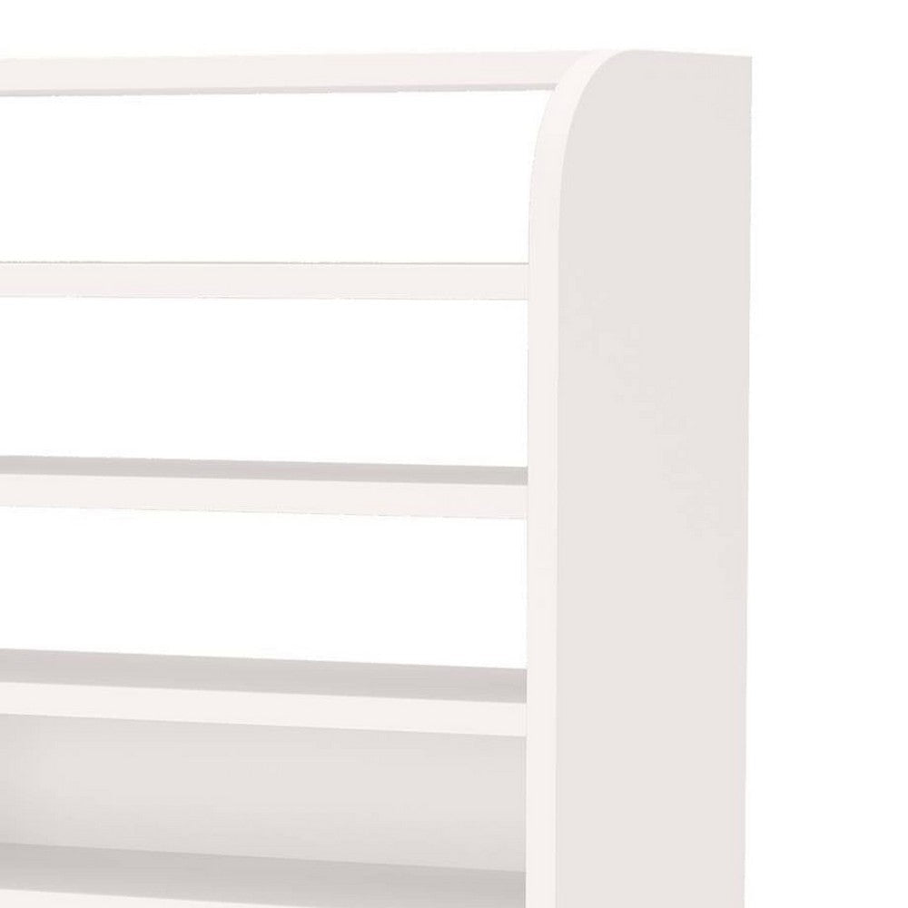 Shoe Rack with 8 Open Shelves and Storage Top | 26 x 47 White Wood BM336954