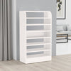 Shoe Rack with 8 Open Shelves and Storage Top | 26 x 47 White Wood