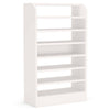 Shoe Rack with 8 Open Shelves and Storage Top | 26 x 47 White Wood