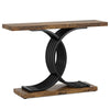 Meu Sofa Console Table | Sculpture Black Metal Base | 39" Brown Wood
