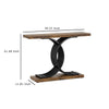 Meu Sofa Console Table | Sculpture Black Metal Base | 39’’ Brown Wood BM336957
