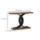 Meu Sofa Console Table | Sculpture Black Metal Base | 39’’ Brown Wood BM336957