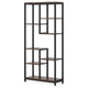 Industrial Art Bookshelf w 8 Open Shelves | 31’’ Vintage Black Metal BM336958