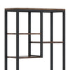 Industrial Art Bookshelf w 8 Open Shelves | 31’’ Vintage Black Metal BM336958