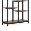 Industrial Art Bookshelf w 8 Open Shelves | 31’’ Vintage Black Metal BM336958