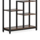 Industrial Art Bookshelf w 8 Open Shelves | 31’’ Vintage Black Metal BM336958