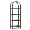 Industrial Bookshelf | 24" Wide Shelves | 4 Tier Arched Black Metal
