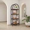 Industrial Bookshelf | 24" Wide Shelves | 4 Tier Arched Black Metal