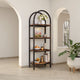 Industrial Bookshelf | 24" Wide Shelves | 4 Tier Arched Black Metal