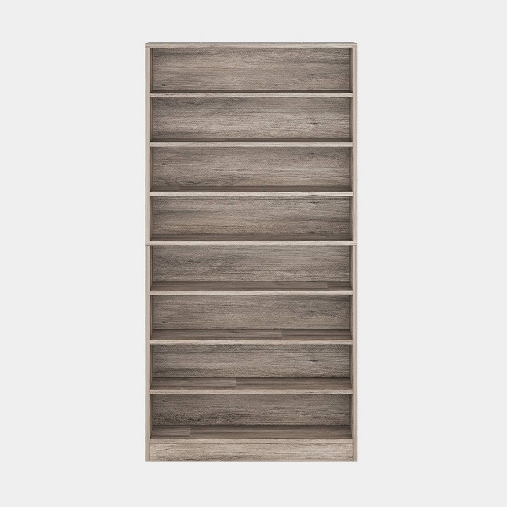 Freestanding Shoe Rack | 9 Tier White Display Shelves | Rustic Gray BM336964